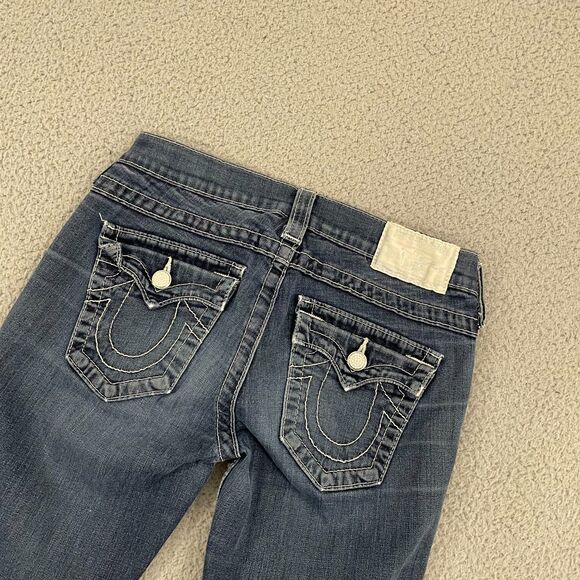 True Religion Skinny Jeans Women 27 Blue Dark Wash Low Rise Denim - Picture 5 of 12
